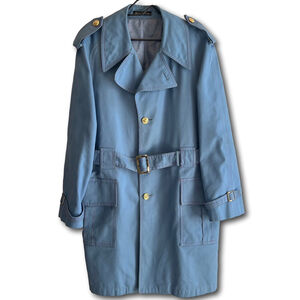 Vintage Light Blue Trench Coat John Weitz 1970s Size 40